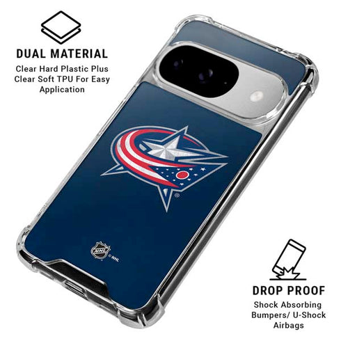 NHL Columbus Blue Jackets Distressed Google Pixel 10 Clear Case